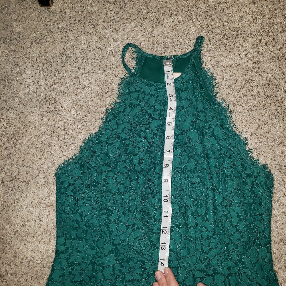 LOFT Lace Green Halter midi dress for special occasions - wedding, party, date - Picture 8 of 11